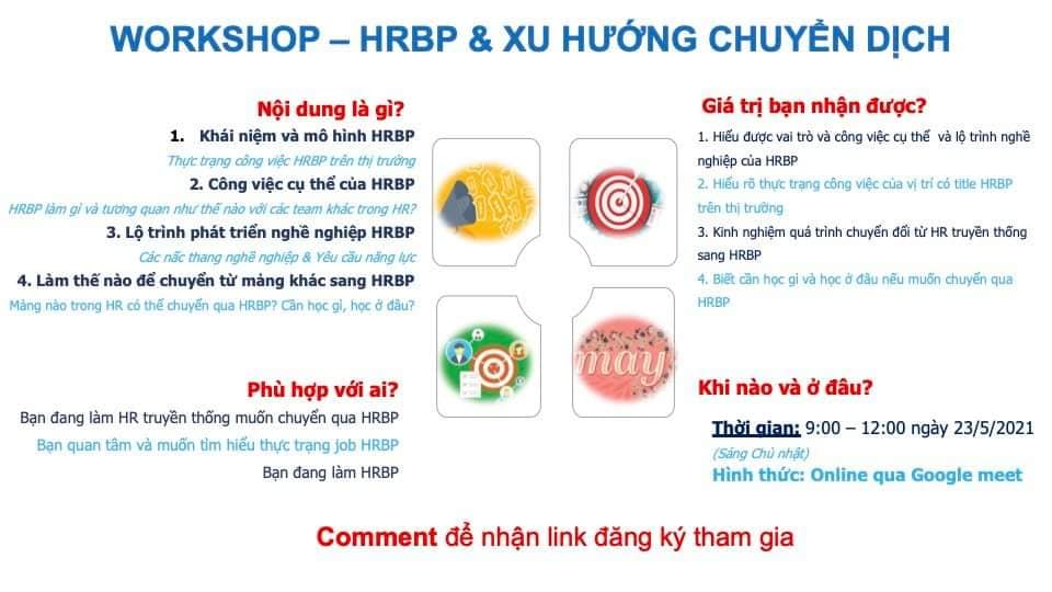 [Online] Workshop HRBP & XU HƯỚNG CHUYỂN DỊCH (16/05/2021 & 23/05/2021)